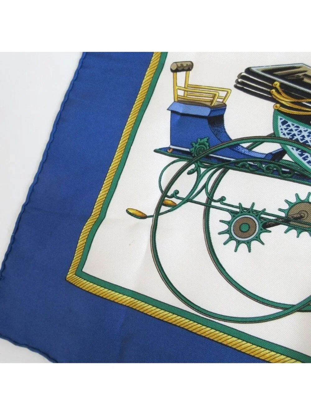 Hermes Scarf Carre 90 les Voitures a Transformation Foldable Covered Wagon Silk